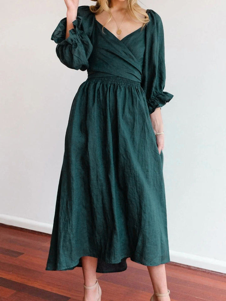 LEONA™ | Dress with French Ruffled Sleeves