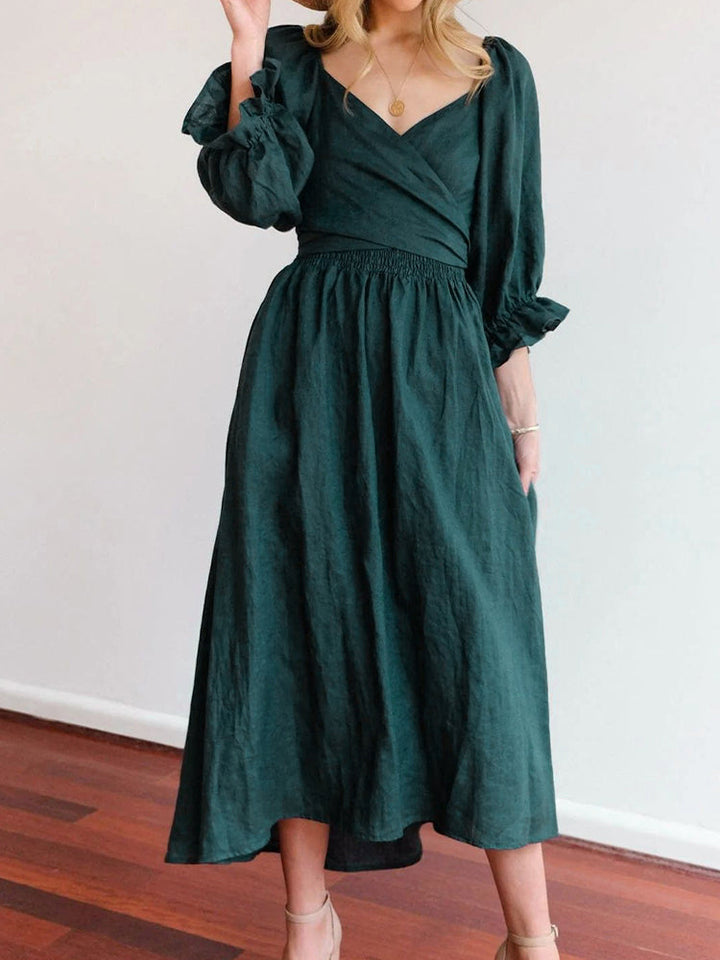 LEONA™ | Dress with French Ruffled Sleeves