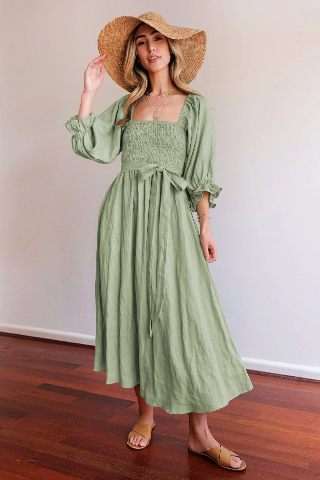 LEONA™ | Dress with French Ruffled Sleeves