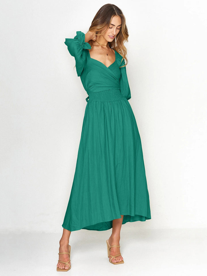 LEONA™ | Dress with French Ruffled Sleeves