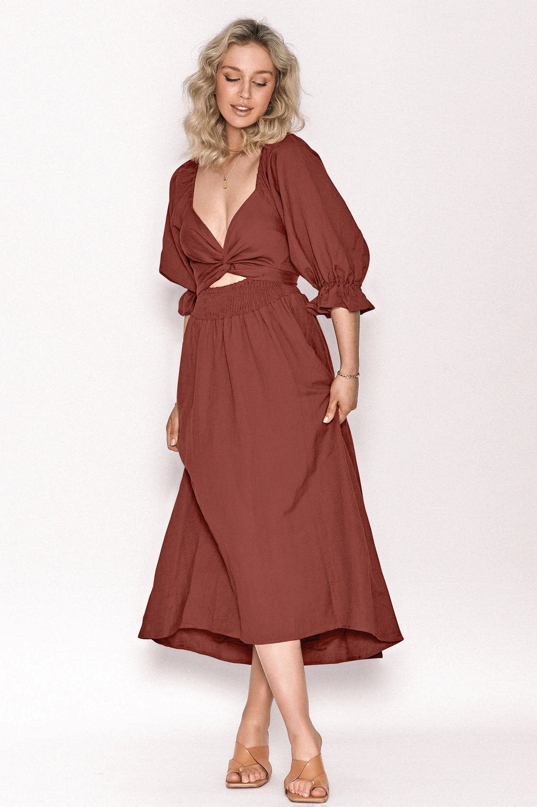 LEONA™ | Dress with French Ruffled Sleeves