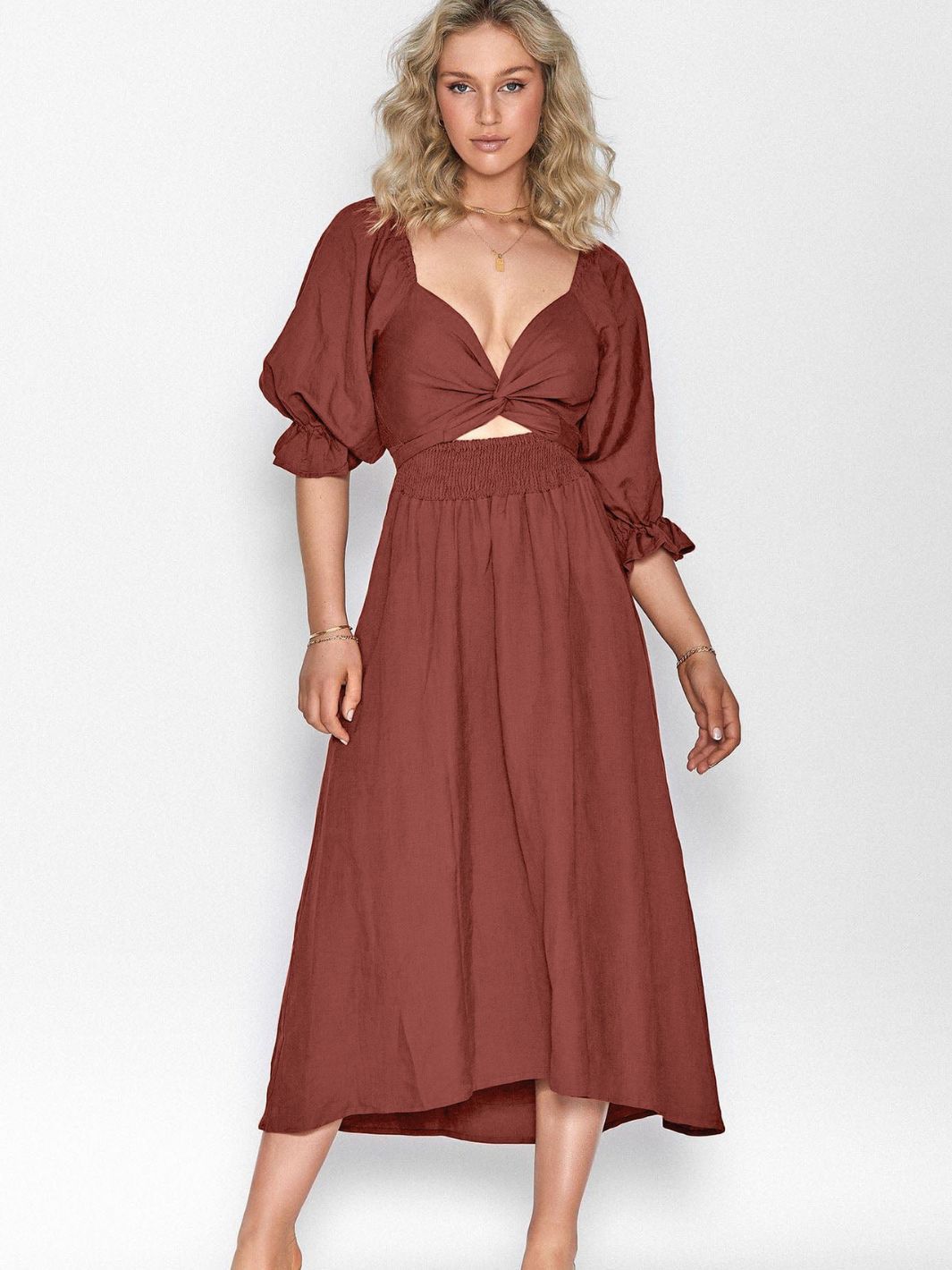 LEONA™ | Dress with French Ruffled Sleeves