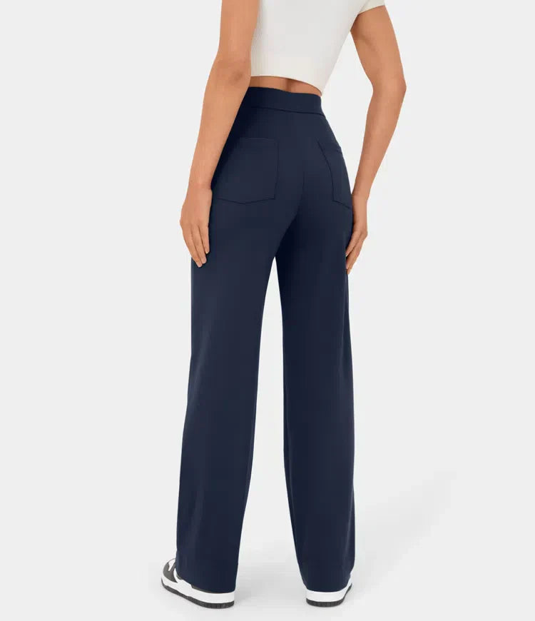 STEPHEY™ | Elasticated high-waisted trousers