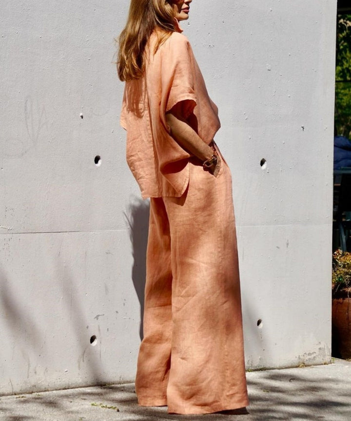 ROSE™ | Orange Linen Two-Piece Suit