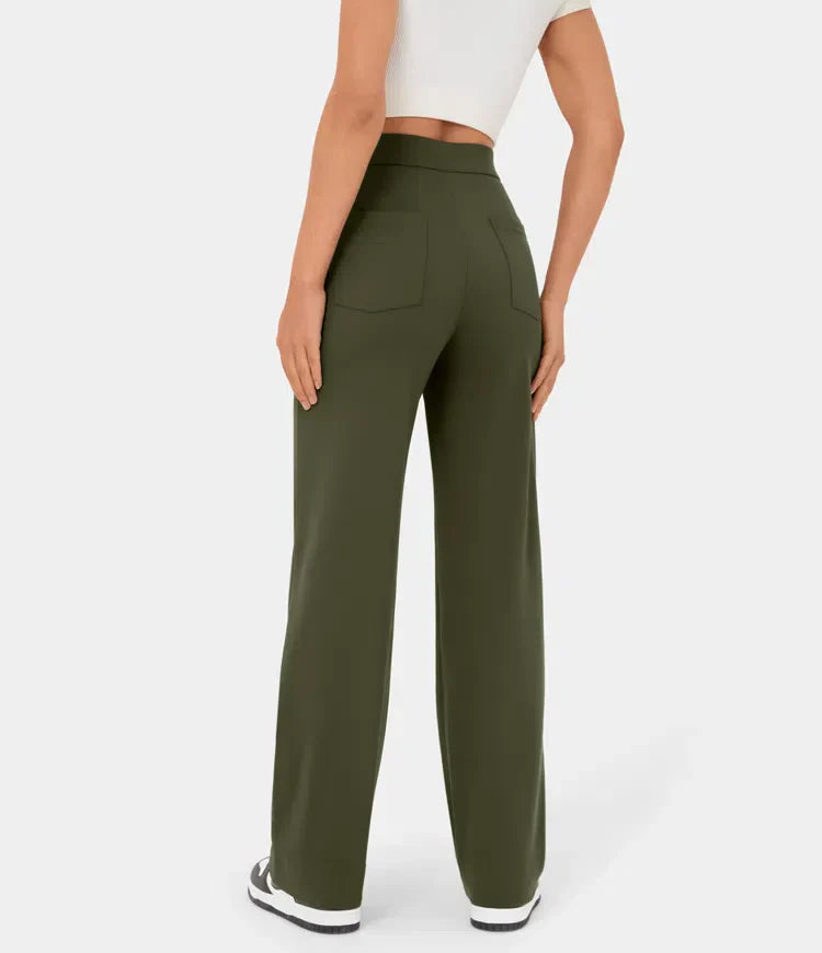 STEPHEY™ | Elasticated high-waisted trousers