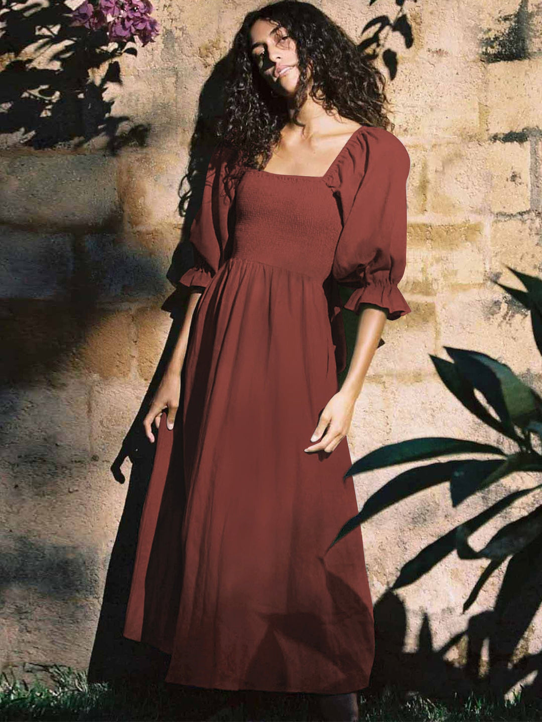 LEONA™ | Dress with French Ruffled Sleeves